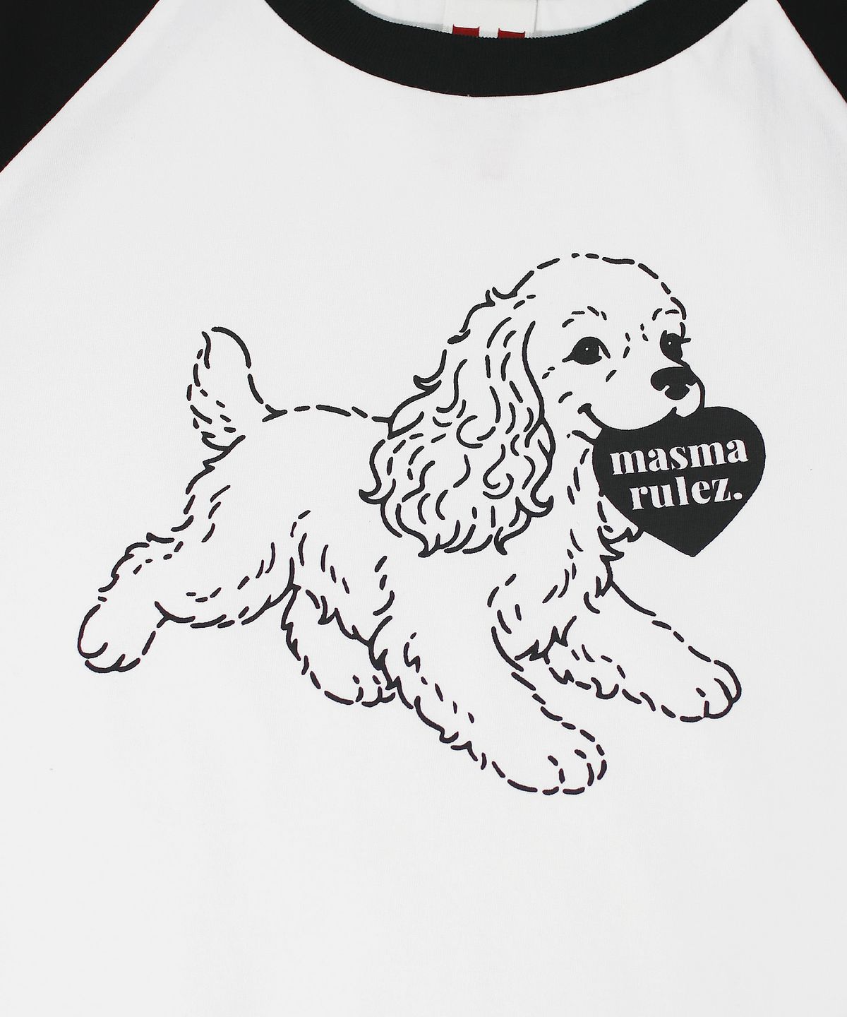 마스마룰즈 어패럴(MASMARULEZ APPAREL) Puppy Lulu Raglan T-Shirt_Black