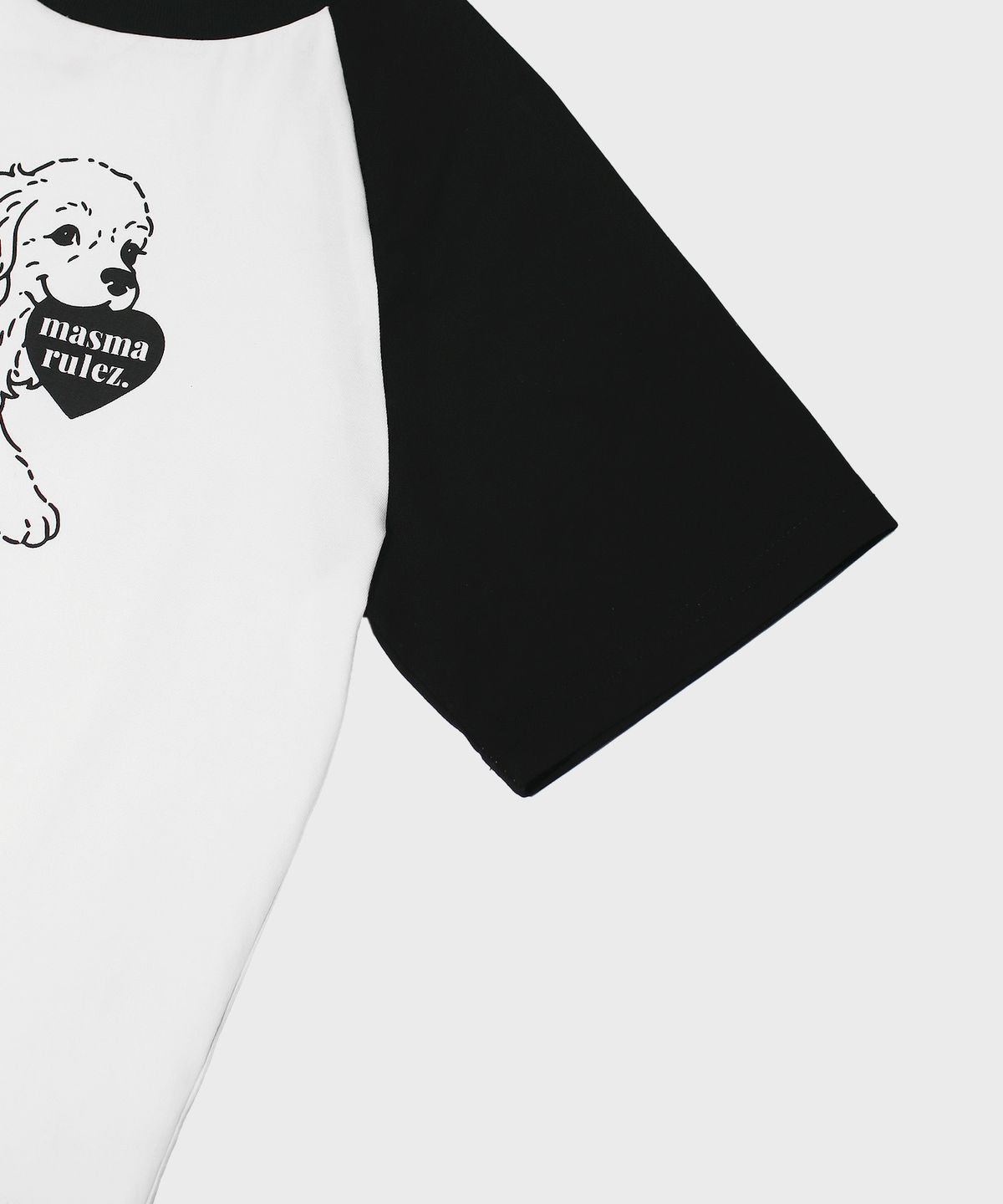 마스마룰즈 어패럴(MASMARULEZ APPAREL) Puppy Lulu Raglan T-Shirt_Black