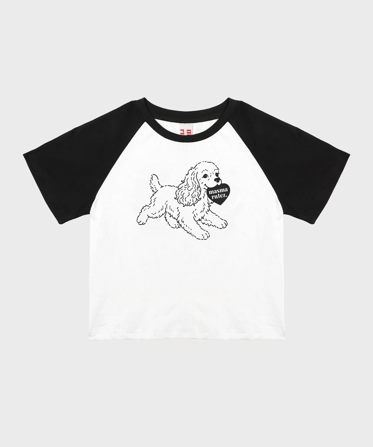 마스마룰즈 어패럴(MASMARULEZ APPAREL) Puppy Lulu Raglan T-Shirt_Black