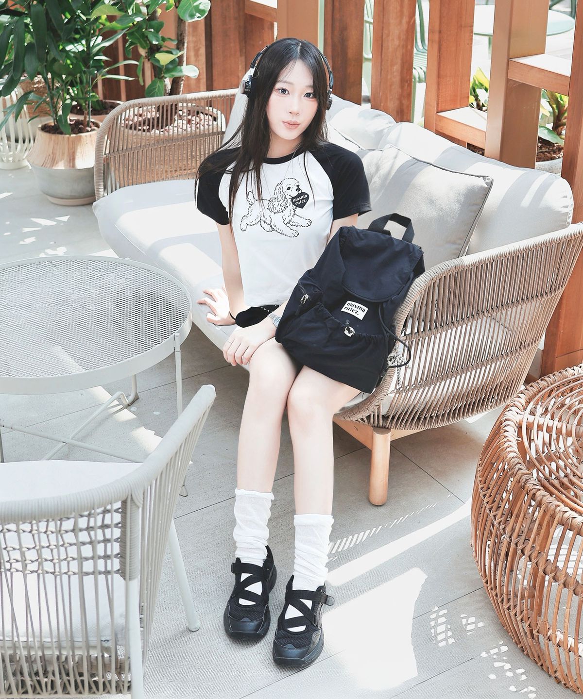 마스마룰즈 어패럴(MASMARULEZ APPAREL) Puppy Lulu Raglan T-Shirt_Black