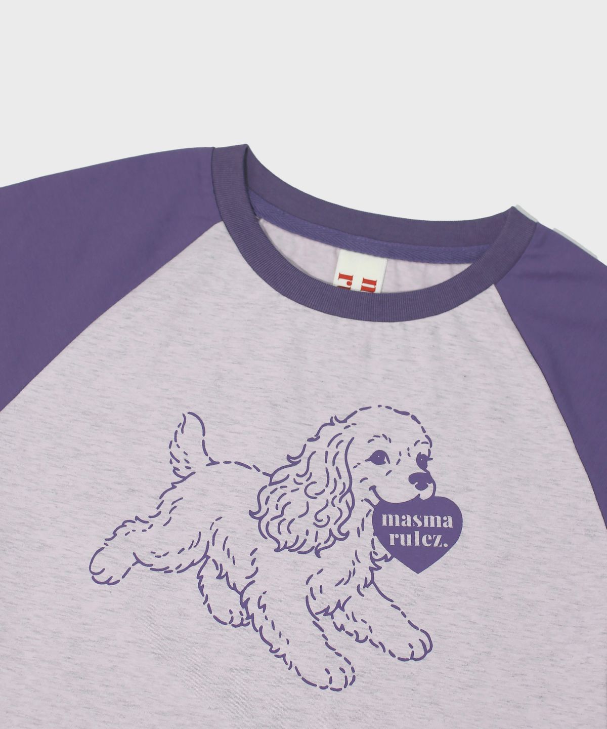 마스마룰즈 어패럴(MASMARULEZ APPAREL) Puppy Lulu Raglan T-Shirt_Purple