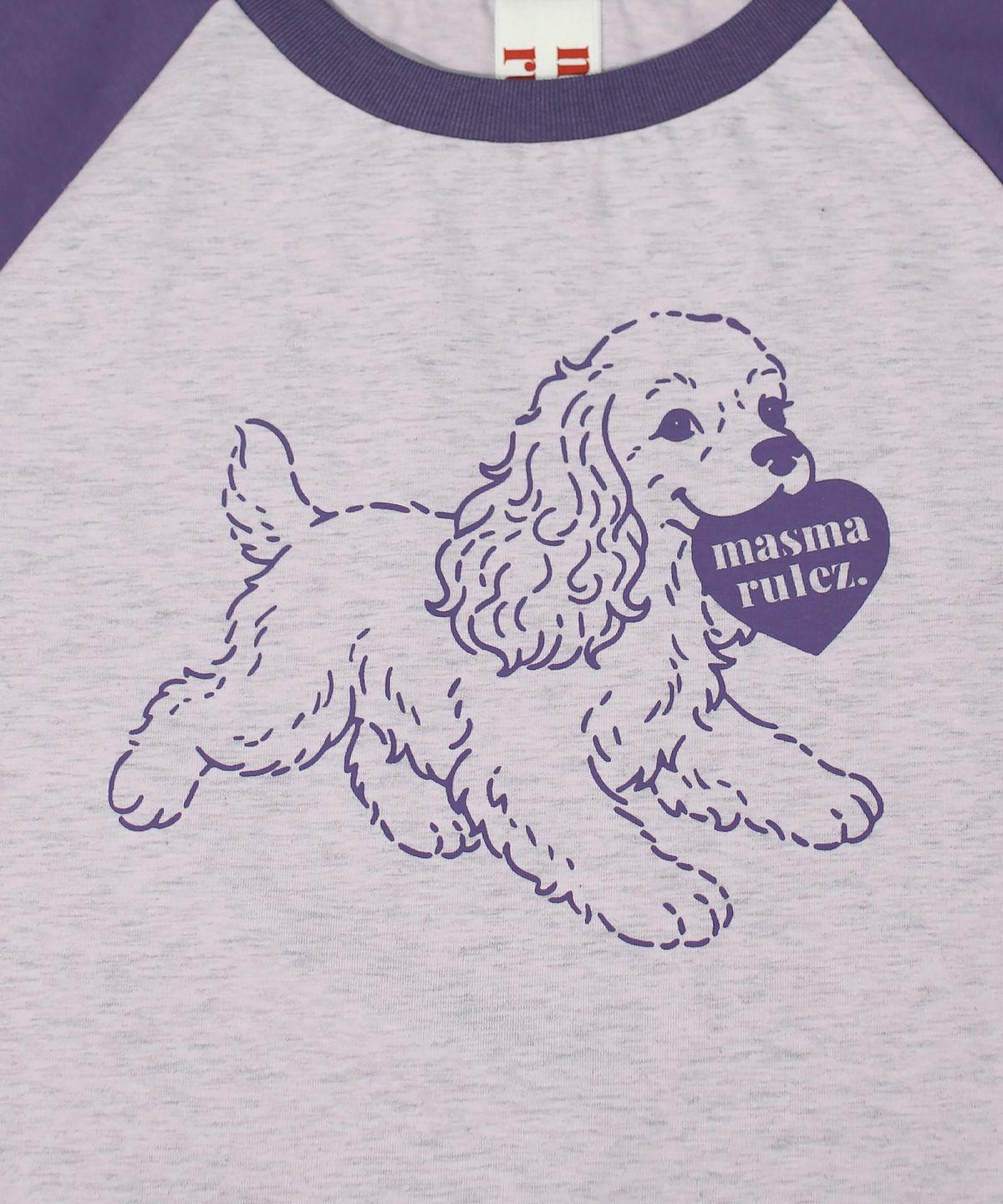 마스마룰즈 어패럴(MASMARULEZ APPAREL) Puppy Lulu Raglan T-Shirt_Purple
