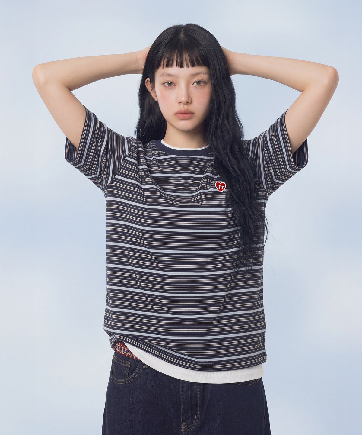 마스마룰즈 어패럴(MASMARULEZ APPAREL) Daily Cotton Stripe T-Shirt_Navy