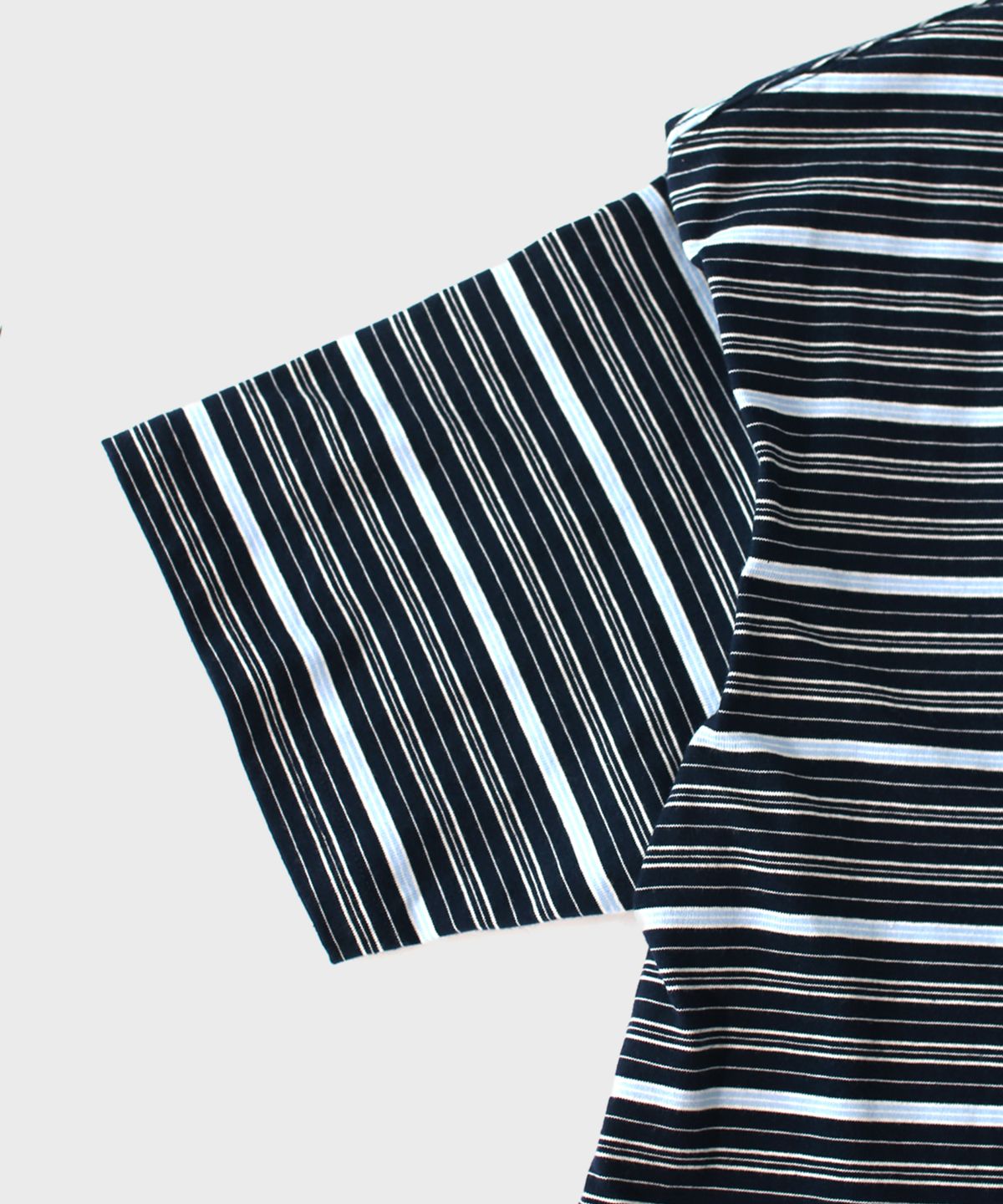 마스마룰즈 어패럴(MASMARULEZ APPAREL) Daily Cotton Stripe T-Shirt_Navy
