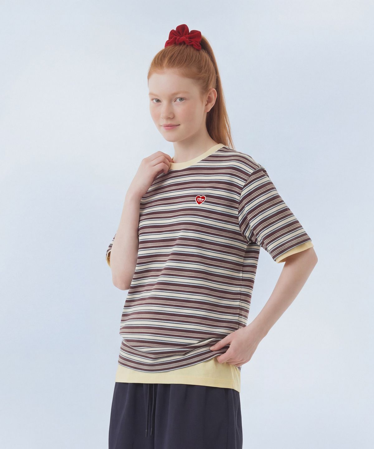 마스마룰즈 어패럴(MASMARULEZ APPAREL) Daily Cotton Stripe T-Shirt__Purple