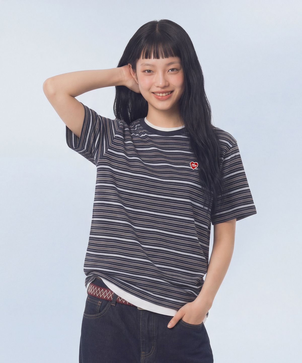 마스마룰즈 어패럴(MASMARULEZ APPAREL) Daily Cotton Stripe T-Shirt__Purple