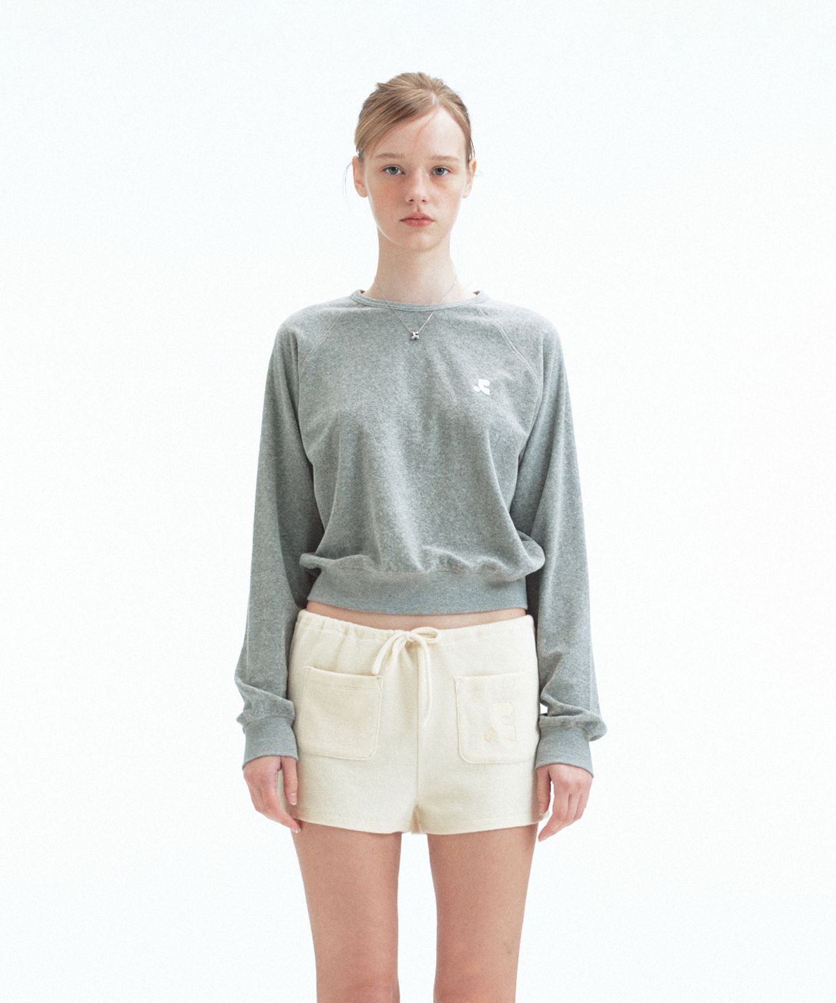레스트앤레크레이션(REST&RECREATION) TERRY CROPPED SWEATSHIRT - GREY
