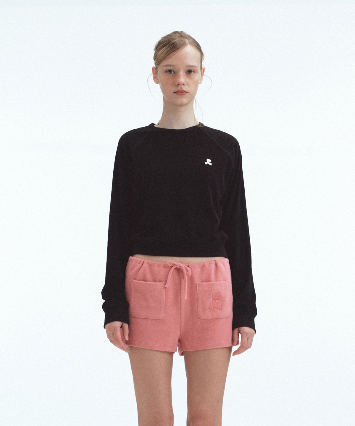 레스트앤레크레이션(REST&RECREATION) TERRY CROPPED SWEATSHIRT - BLACK