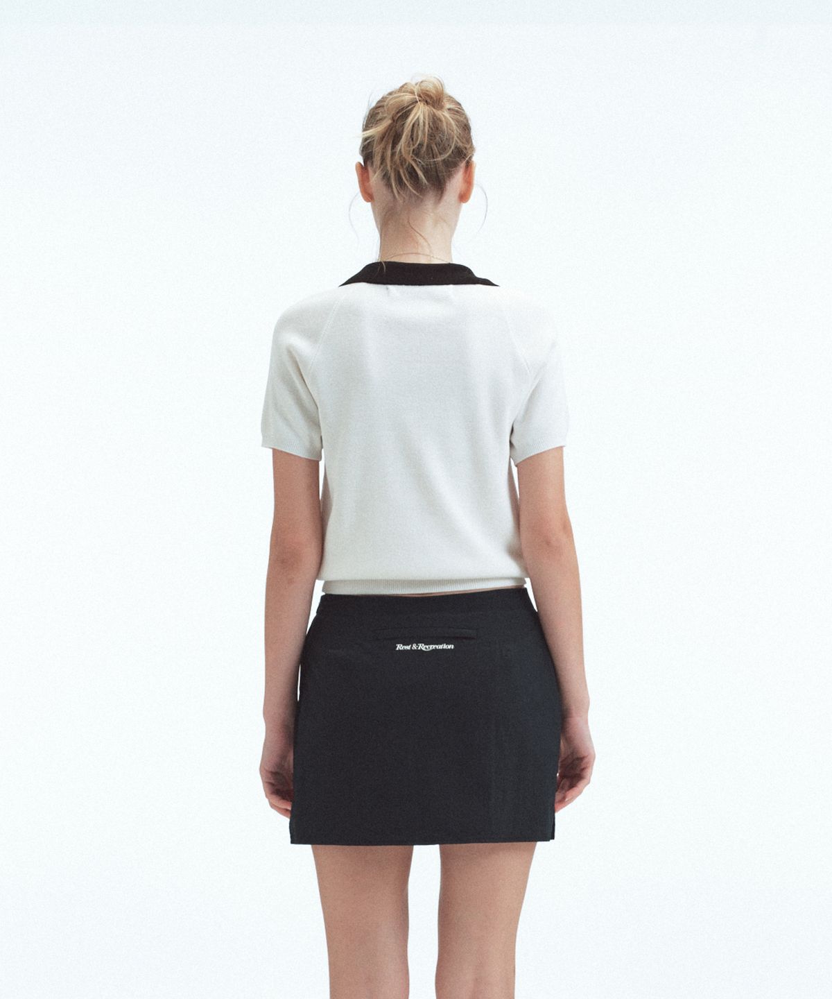 레스트앤레크레이션(REST&RECREATION) V-NECK COLLAR KNIT TOP - WHITE