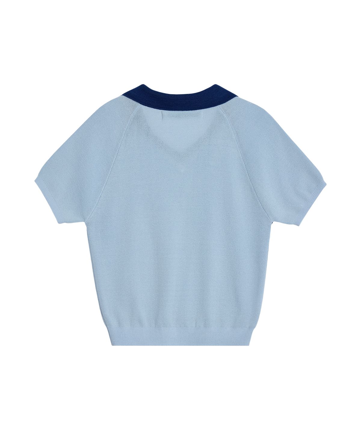 레스트앤레크레이션(REST&RECREATION) V-NECK COLLAR KNIT TOP - SKY BLUE