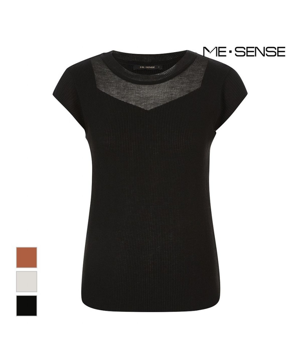 미센스(MESENSE) 시스루배색 니트_MB48KNP602Z