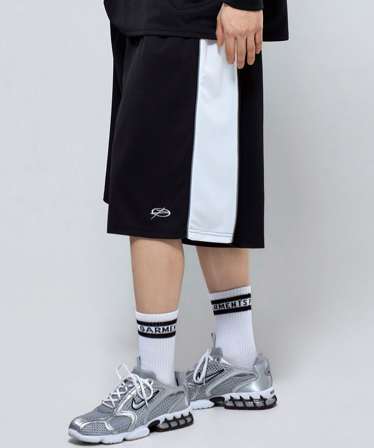 피지컬가먼츠(PHYSICAL GARMENTS) P2611 쿨메쉬 파이핑 버뮤다팬츠 [블랙]