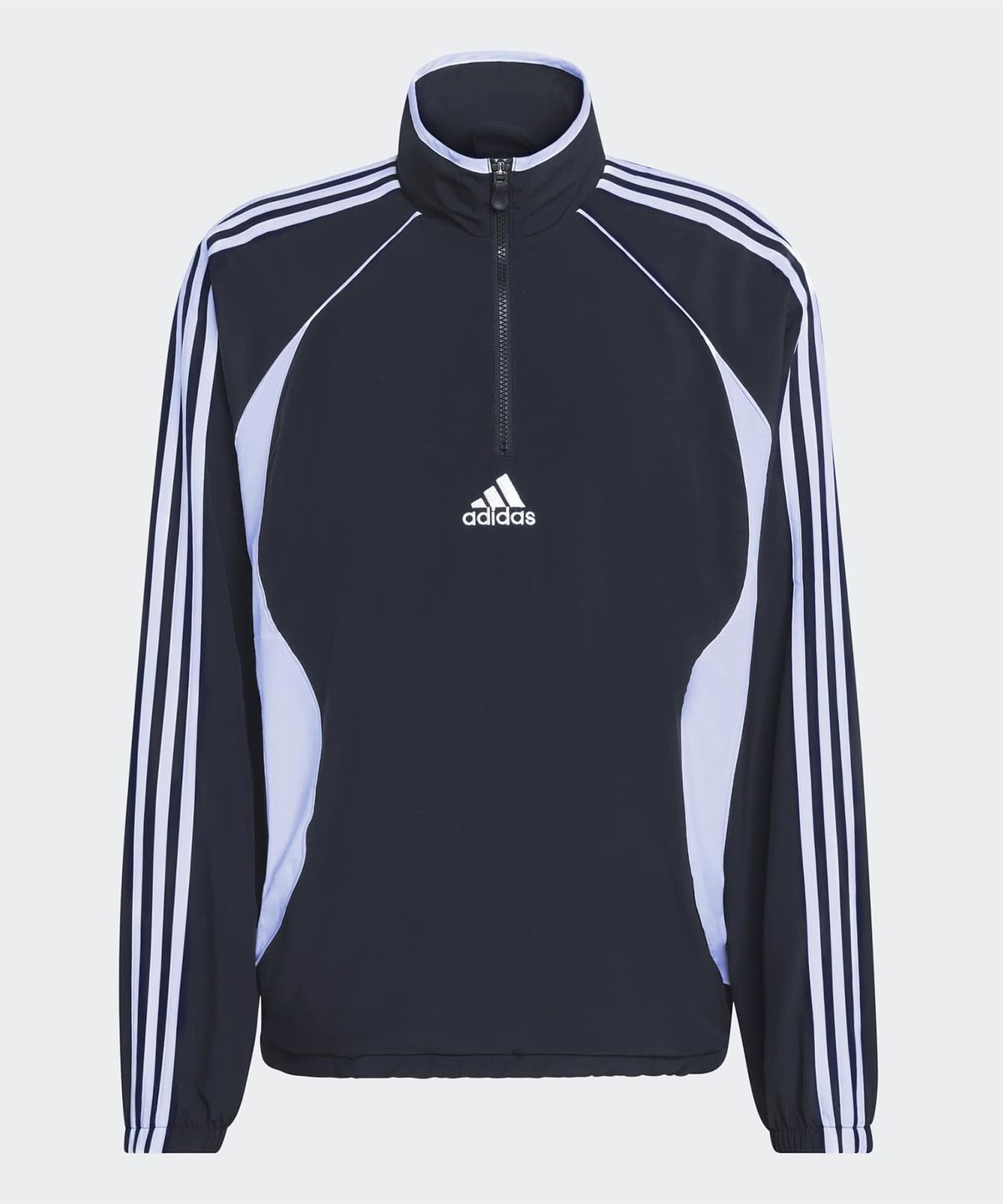 아디다스(ADIDAS) 팀가이스트 하프 지퍼 스웨트셔츠 - 블랙:화이트 / KE2762