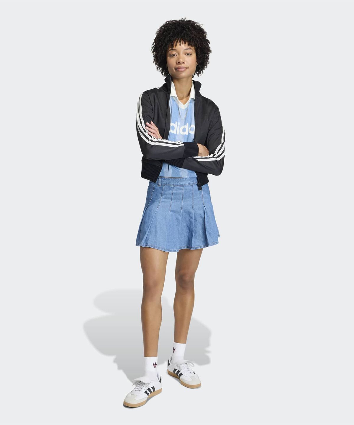 아디다스(ADIDAS) 파이어버드 니트 크로셰 트랙탑 - 블랙 / KD5455