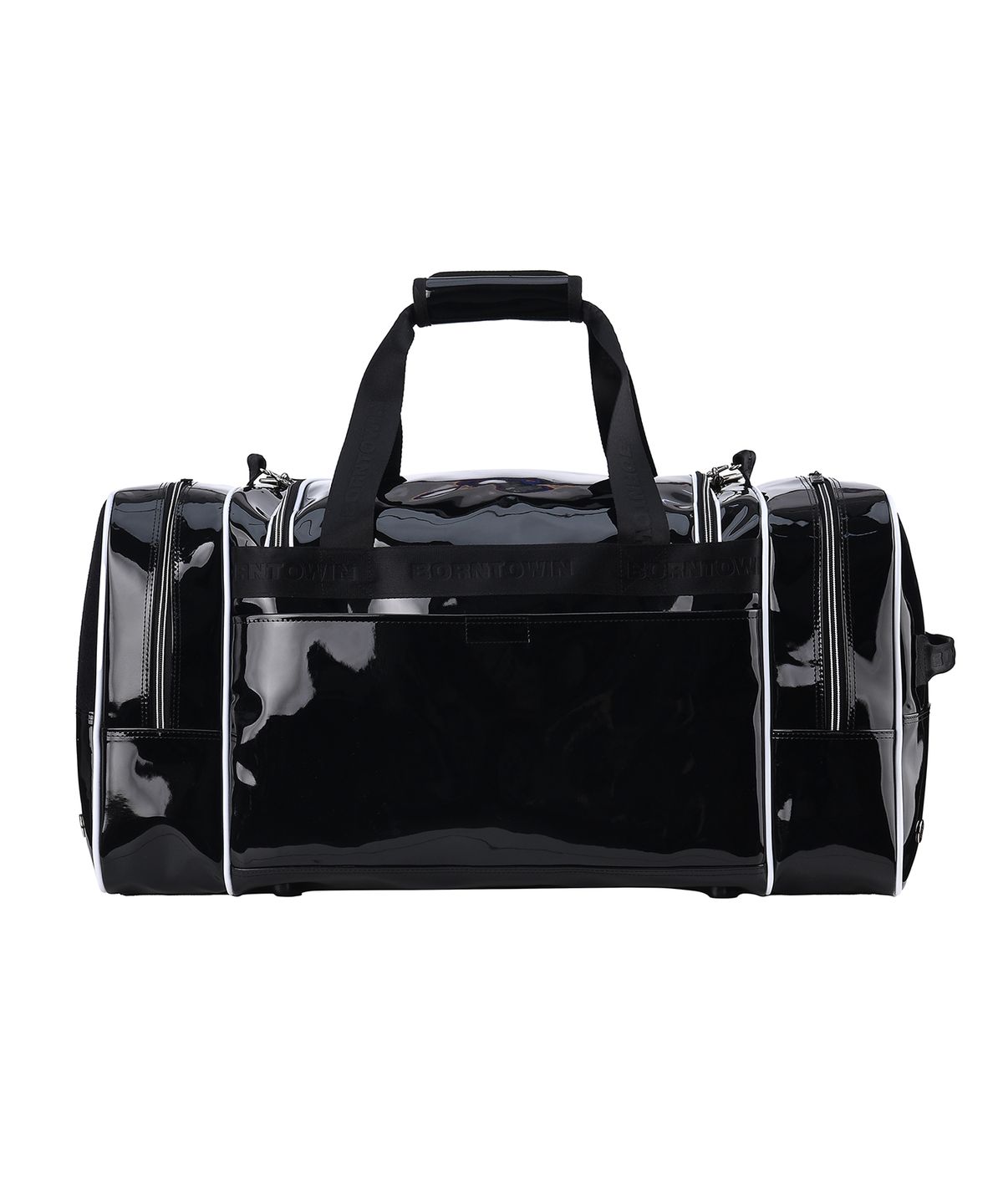 본투윈(BORN TO WIN) SYMBOL LOGO ENAMEL DUFFLE BAG [BLACK]