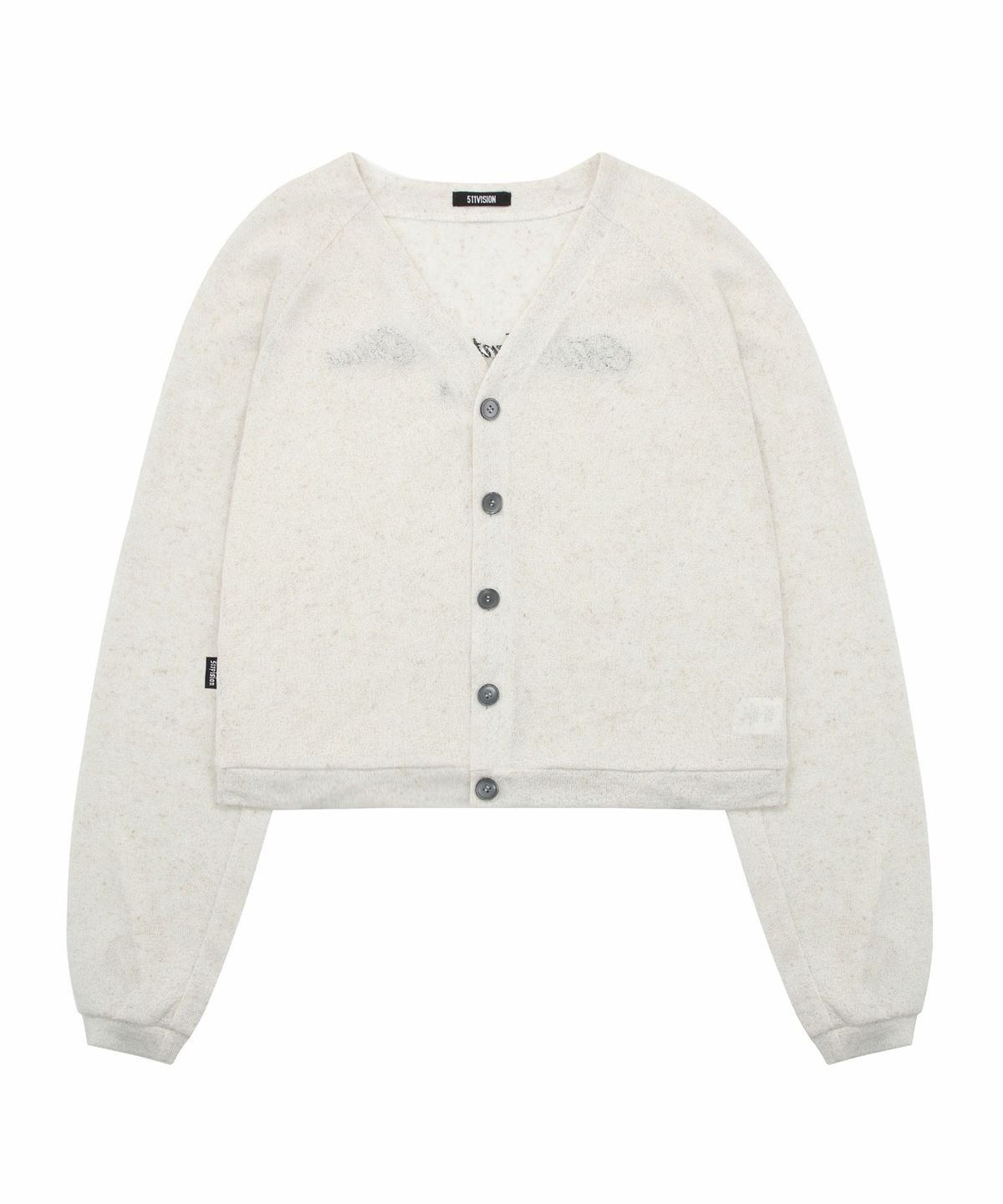 511비전(511VISION) SHEER LOGO  CARDIGAN , IVORY