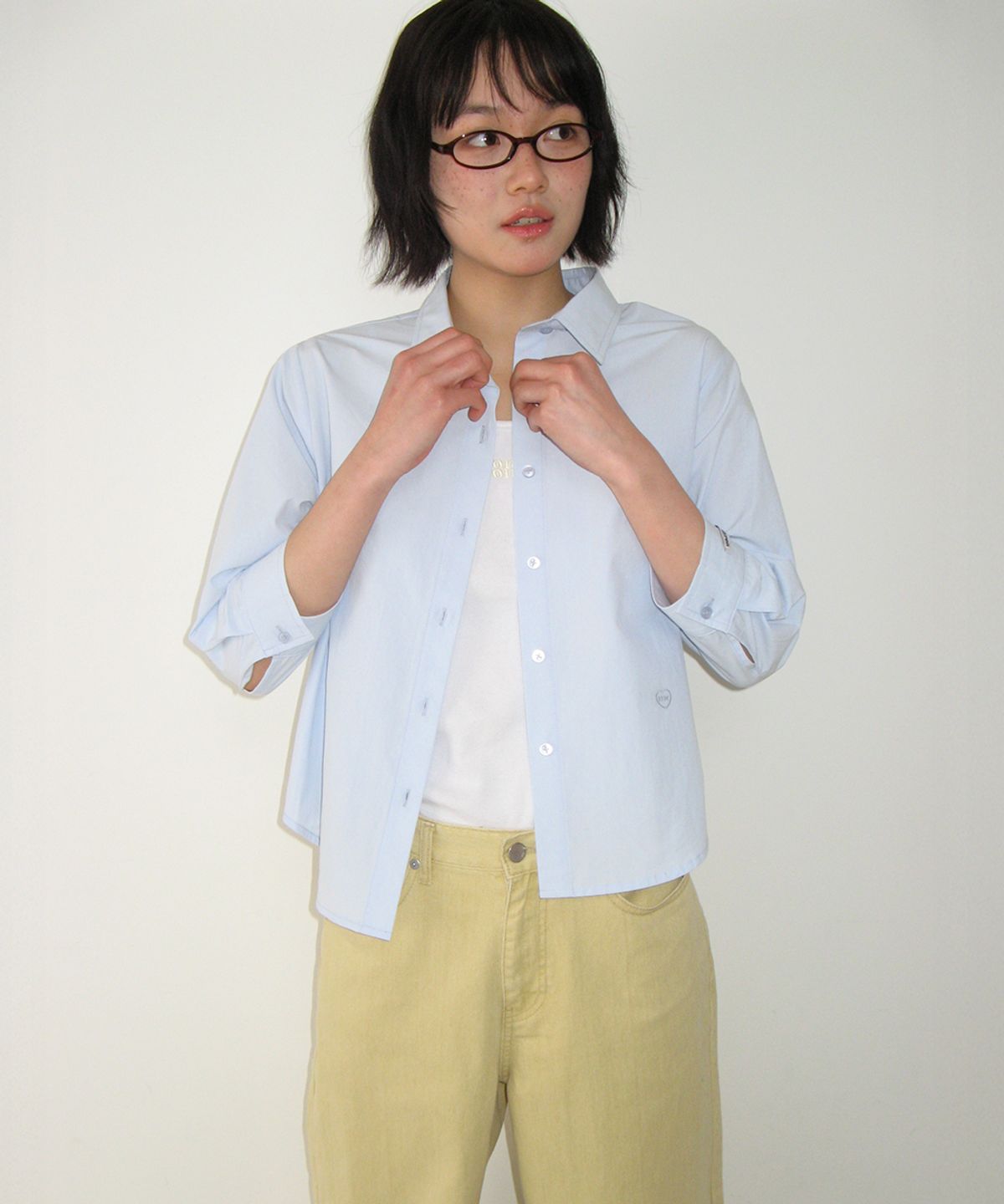 론론(RONRON) RRAC PASTEL COTTON SHIRT SOFT BLUE