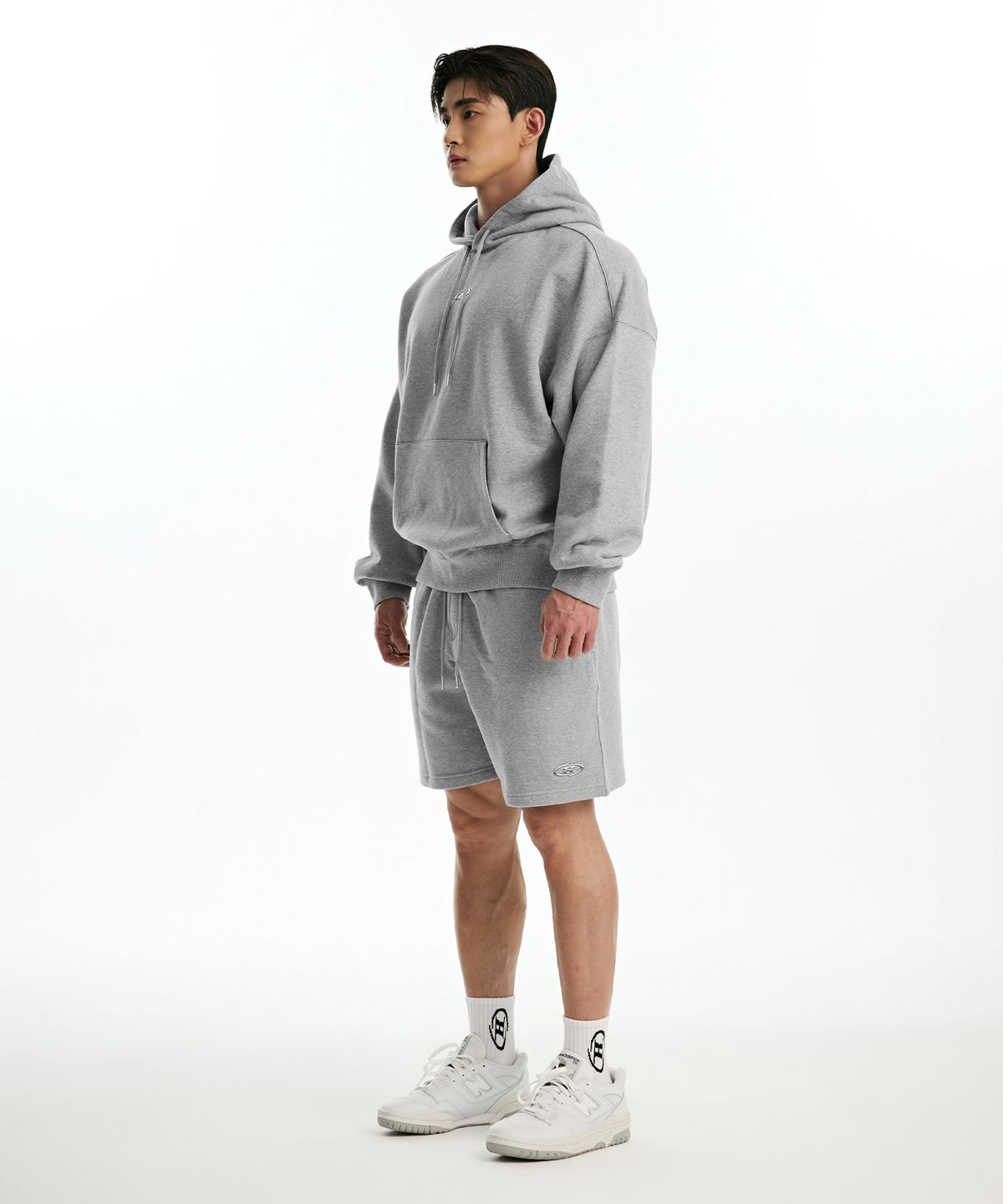 본투윈(BORN TO WIN) CHROME B HOODIE [MELANGE GREY]