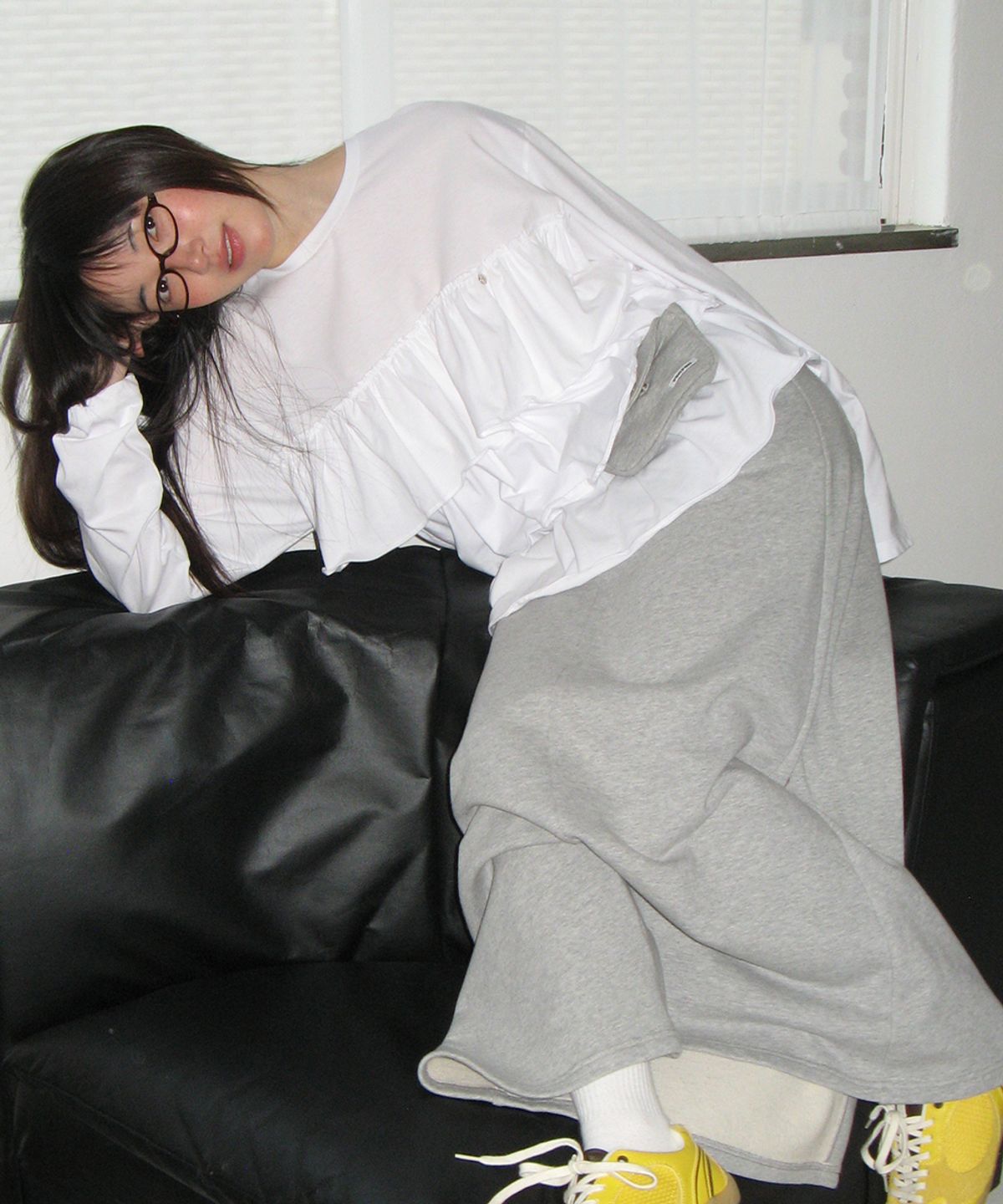 론론(RONRON) TIERED LAYERED LONG SLEEVE WHITE
