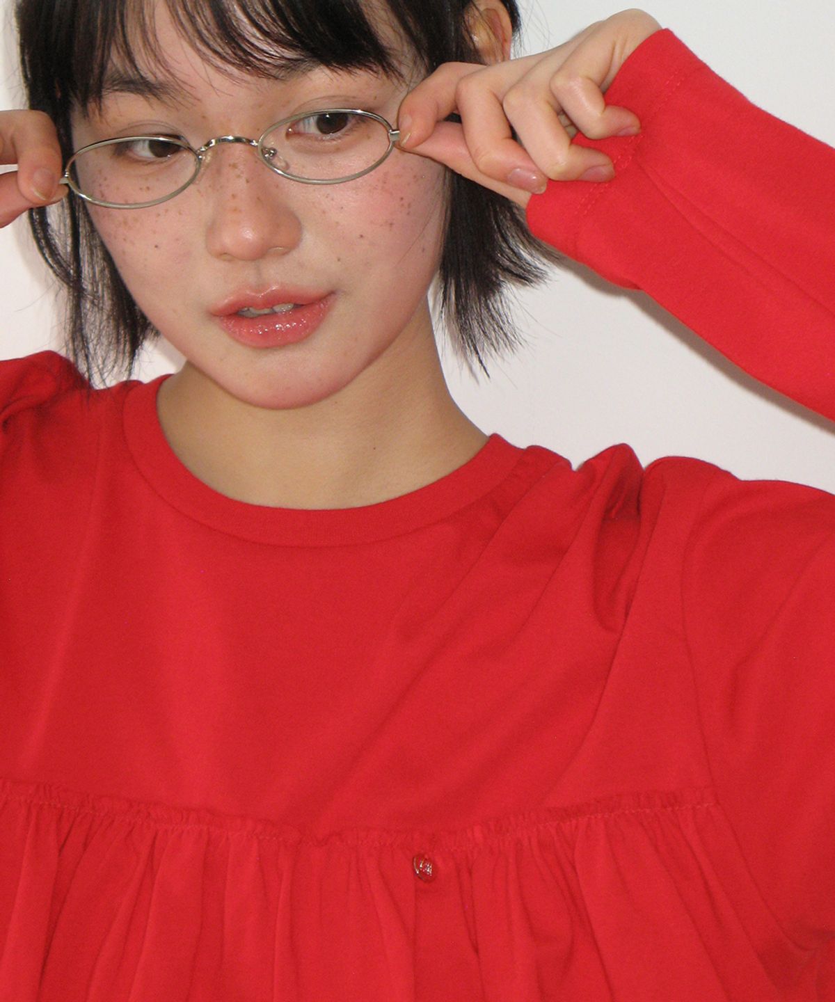 론론(RONRON) TIERED LAYERED LONG SLEEVE RED