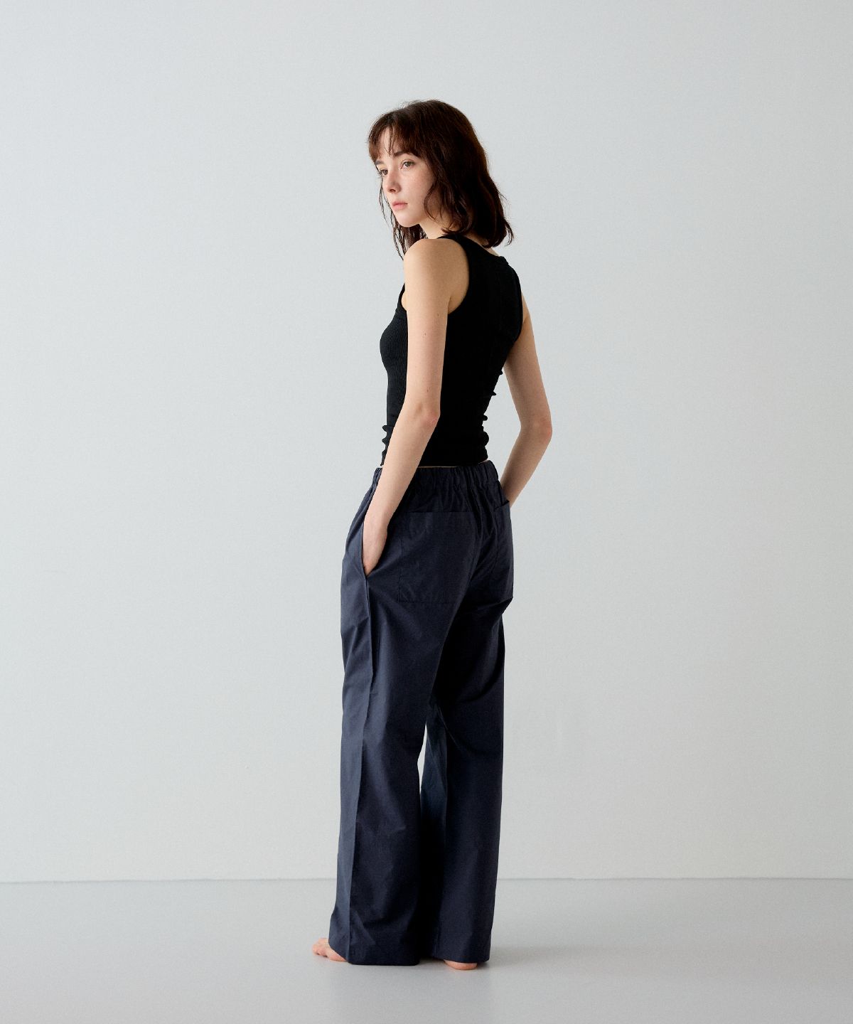 사하키(SAHAKI) 페이퍼 팬츠 (네이비)