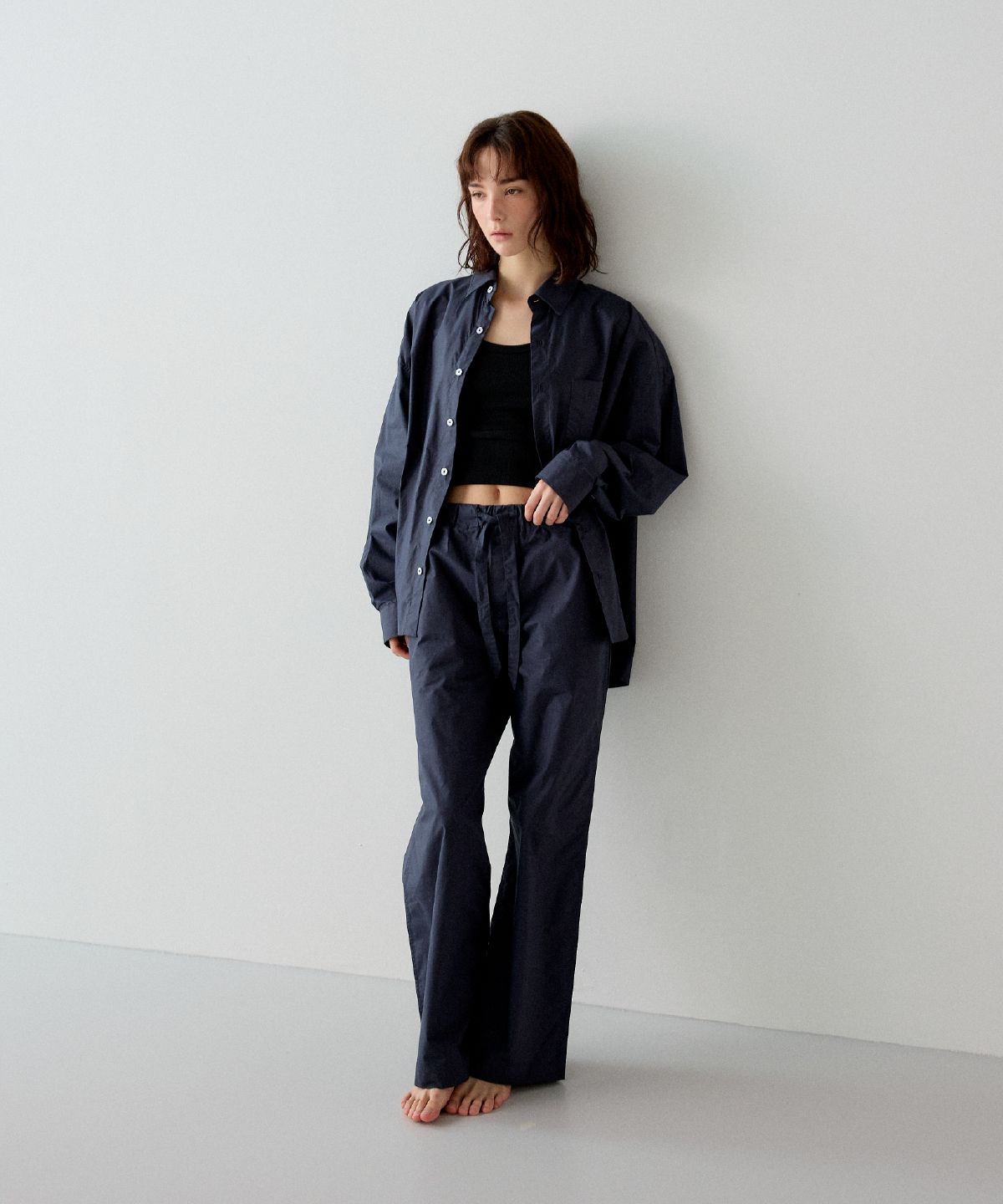 사하키(SAHAKI) 페이퍼 팬츠 (네이비)