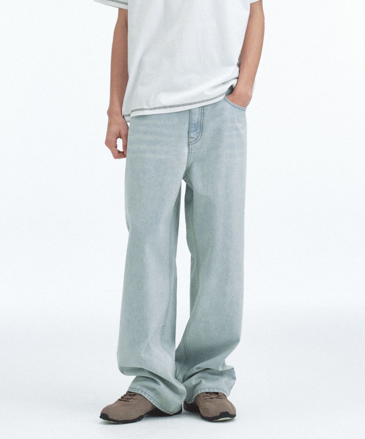 레스트앤레크레이션(REST&RECREATION) WASHED JEANS - LIGHT BLUE