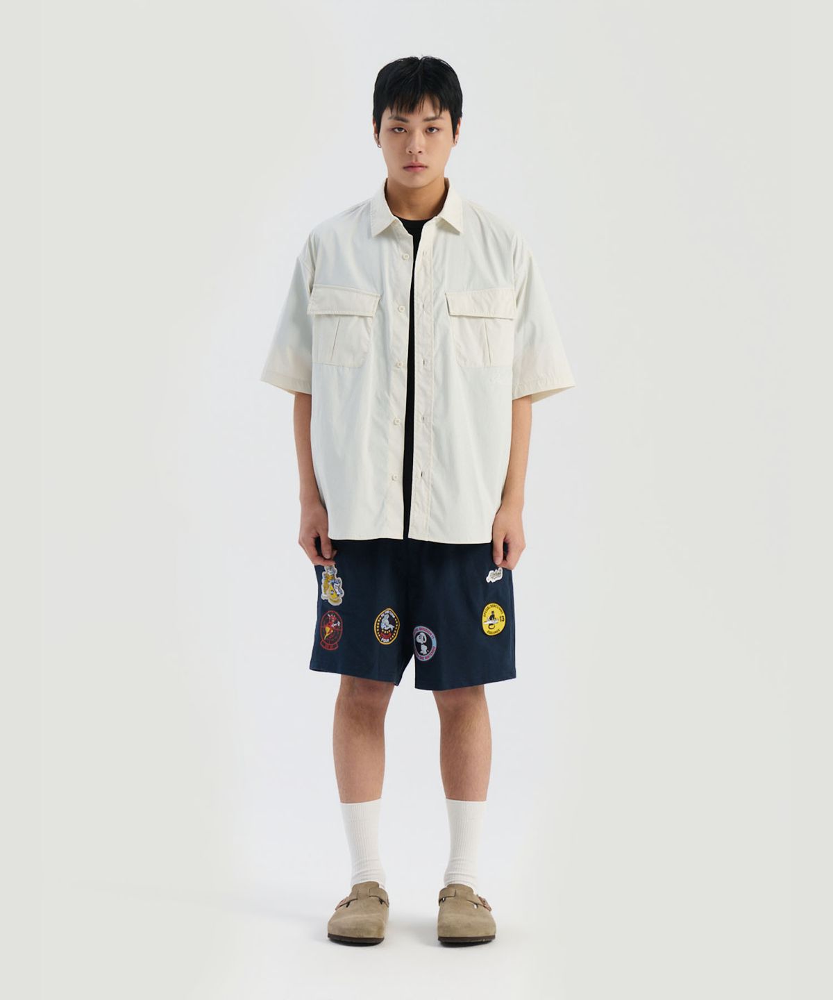 알파 인더스트리(ALPHA INDUSTRIES) SS 퍼티그 릴랙스드 데코 셔츠 듄 화이트