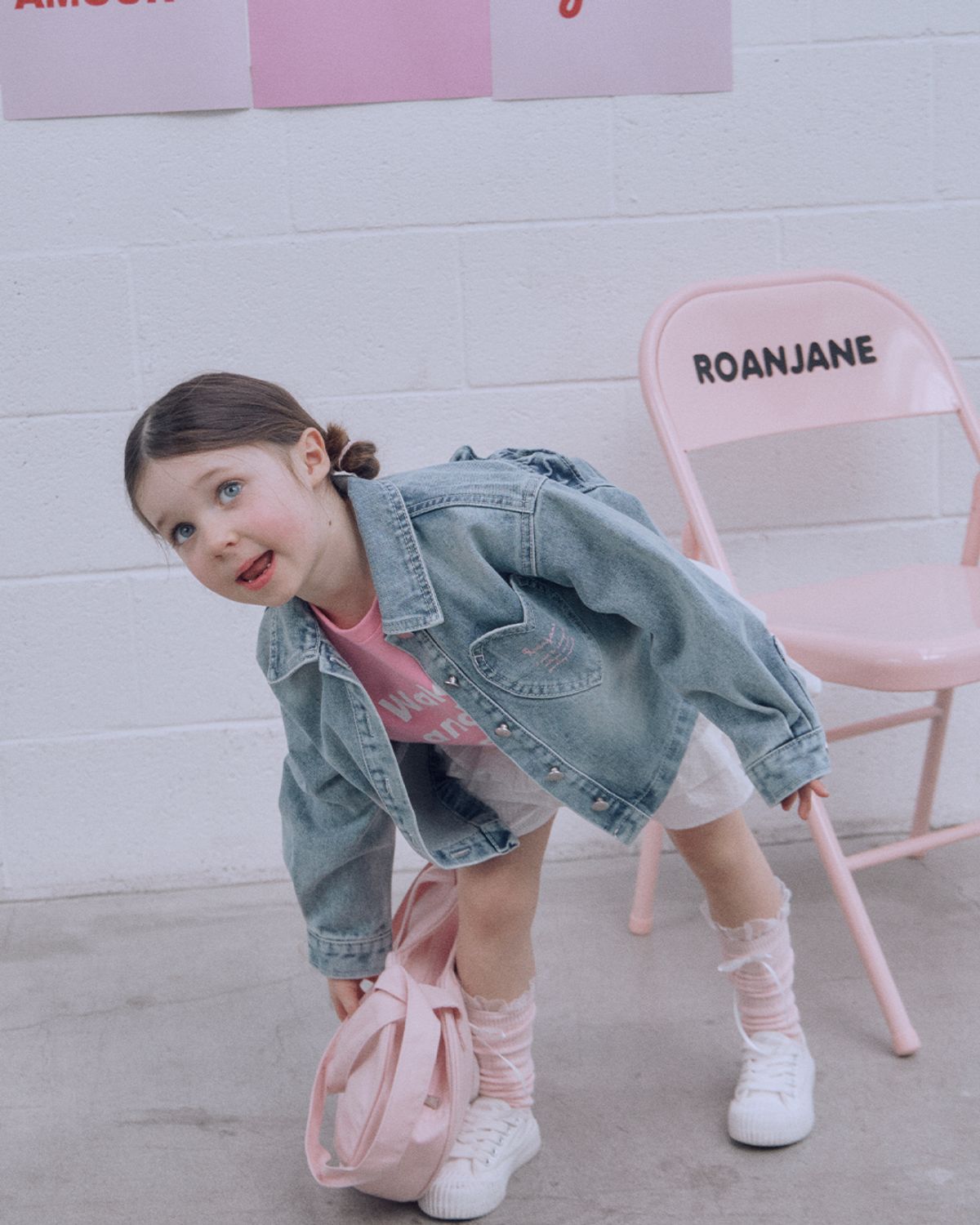 로아앤제인(ROANJANE) 하트블루 데님셔켓