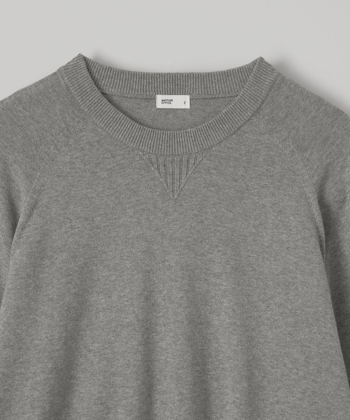 어나더 오피스(ANOTHER OFFICE) Whole Garment Crew-Neck Knit (Heather Gray)