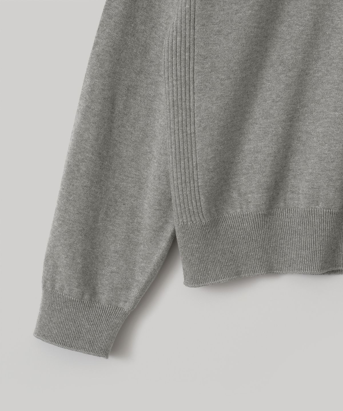 어나더 오피스(ANOTHER OFFICE) Whole Garment Crew-Neck Knit (Heather Gray)