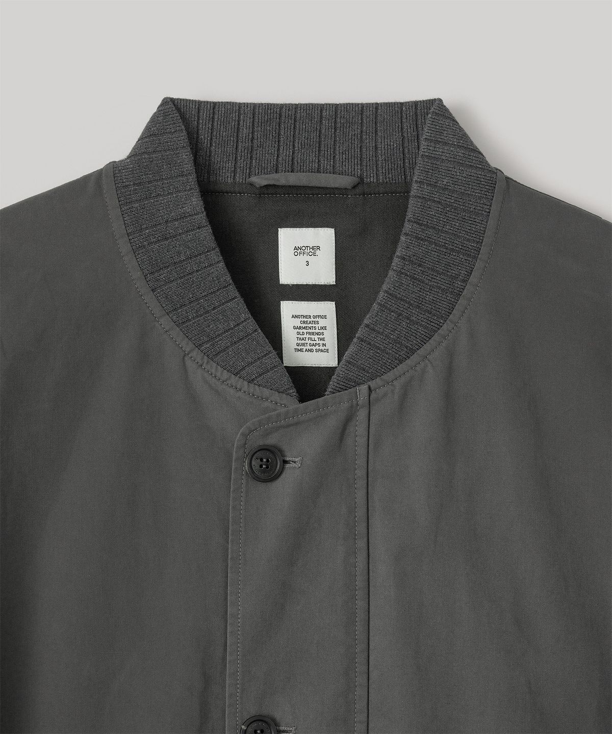 어나더 오피스(ANOTHER OFFICE) Brushed Bomber Jacket (Graphite)