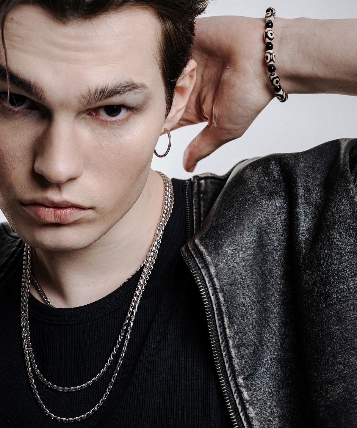 스칼렛또블랙(SCALETTOBLACK) RAM010 Flux Silver Chain Necklace #