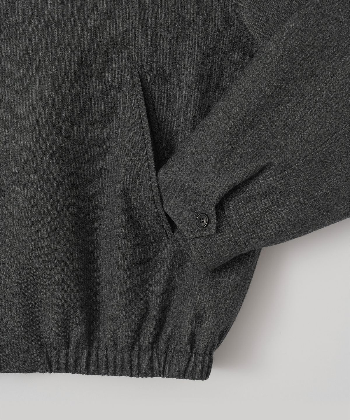 어나더 오피스(ANOTHER OFFICE) Wool Serge Track Blouson (Charcoal Stripe)