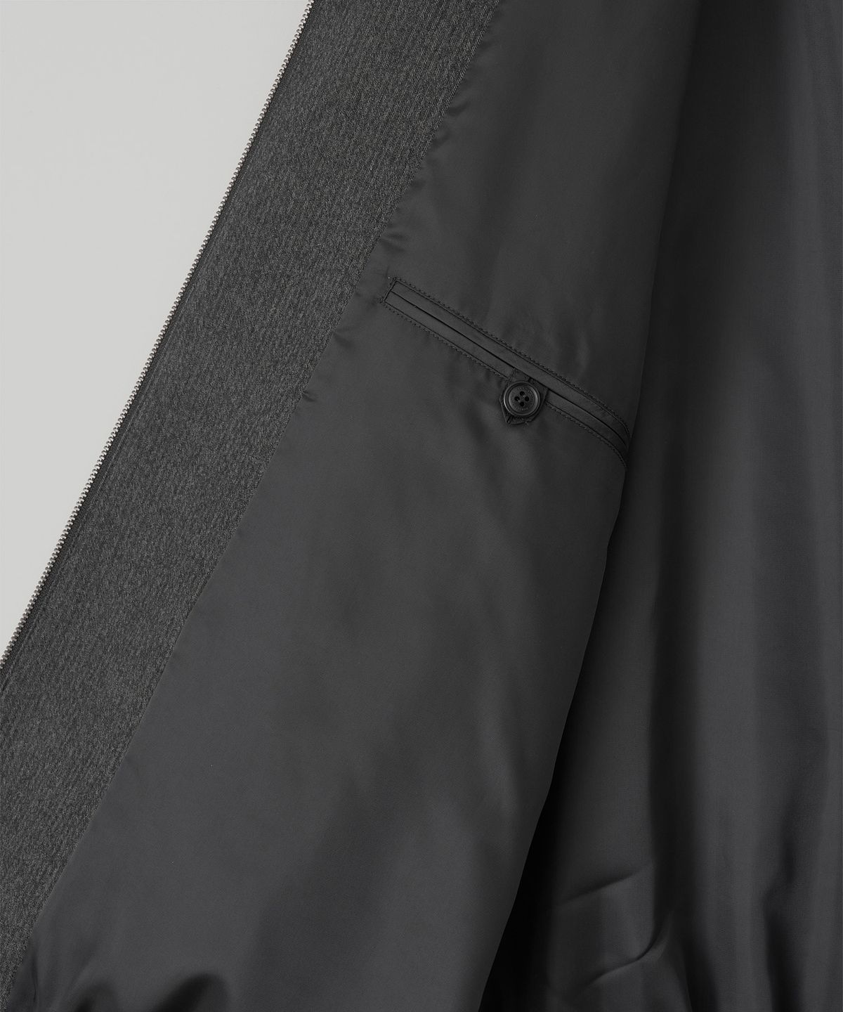 어나더 오피스(ANOTHER OFFICE) Wool Serge Track Blouson (Charcoal Stripe)
