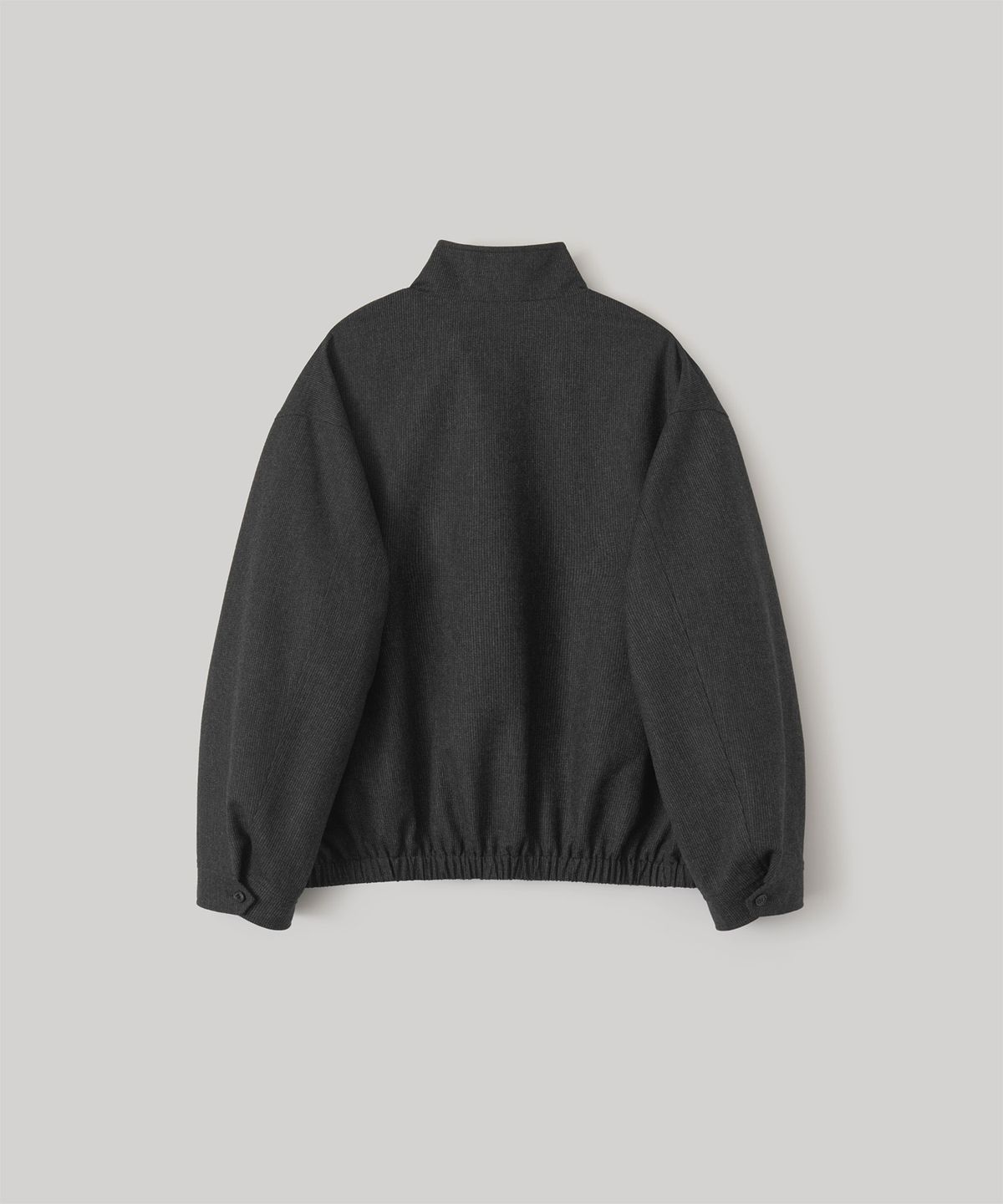 어나더 오피스(ANOTHER OFFICE) Wool Serge Track Blouson (Black Grid)