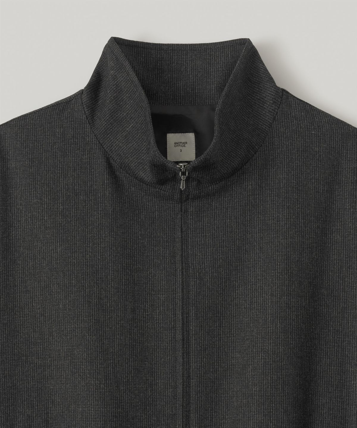 어나더 오피스(ANOTHER OFFICE) Wool Serge Track Blouson (Black Grid)