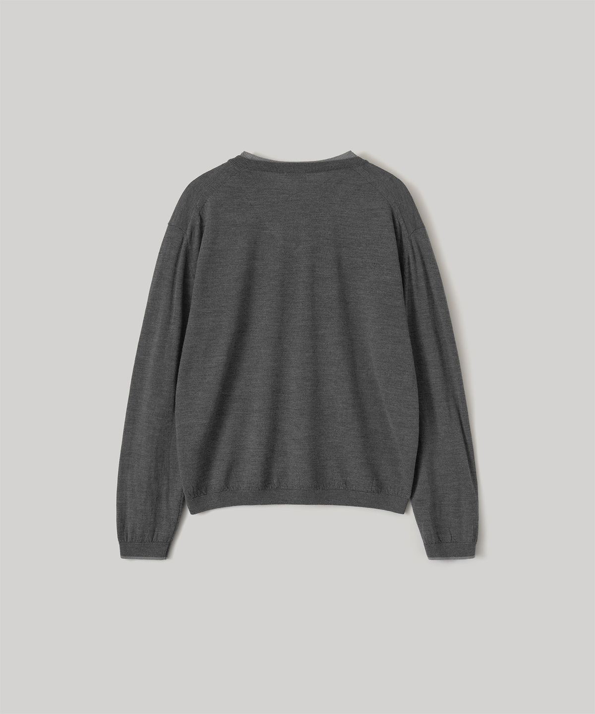 어나더 오피스(ANOTHER OFFICE) Current Layered V-Neck Knit (Charcoal)