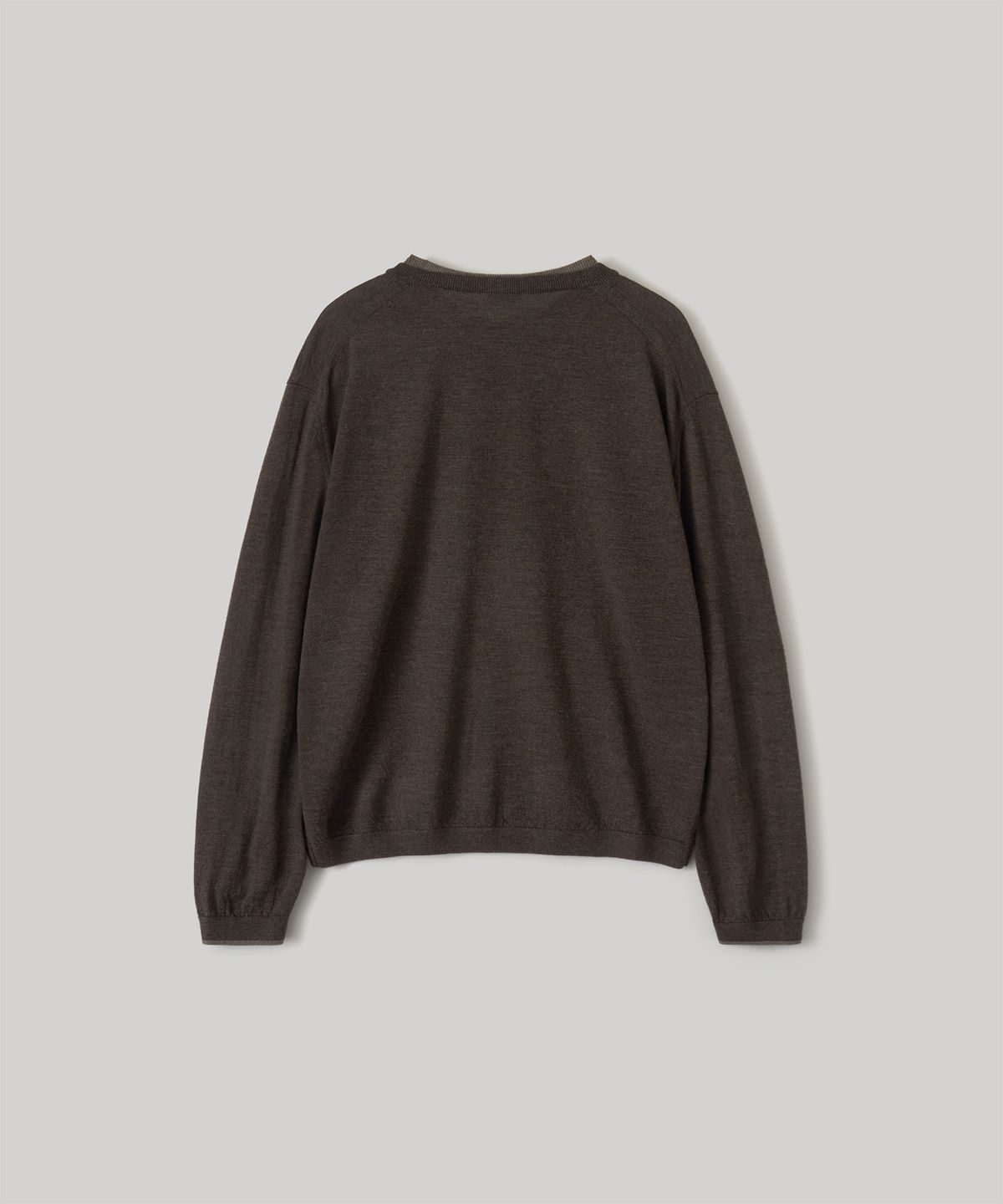 어나더 오피스(ANOTHER OFFICE) Current Layered V-Neck Knit (Brown)