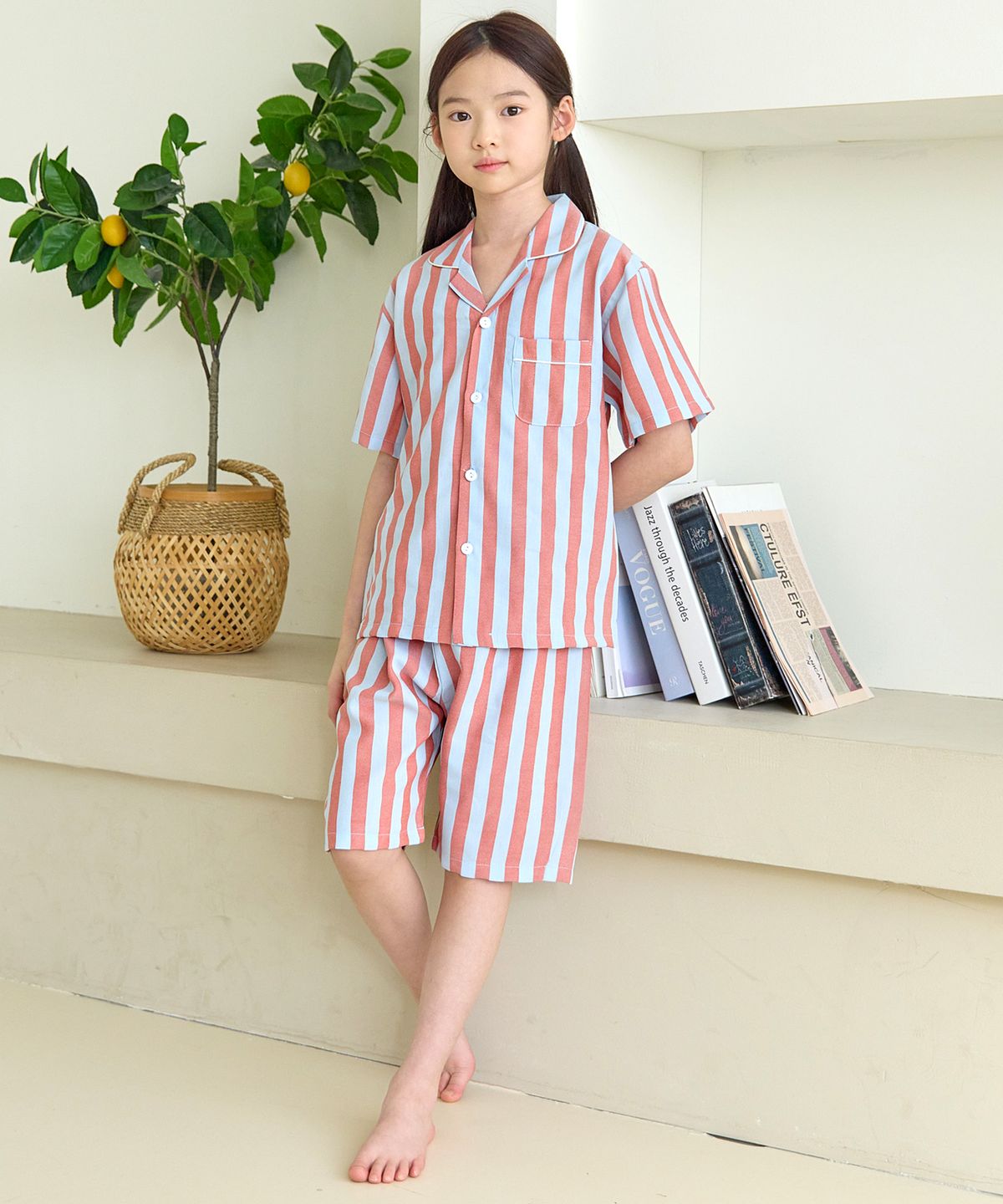 핑코코(PINGCOCO) 150 스카이블 아동 주니어 반소매 파자마세트