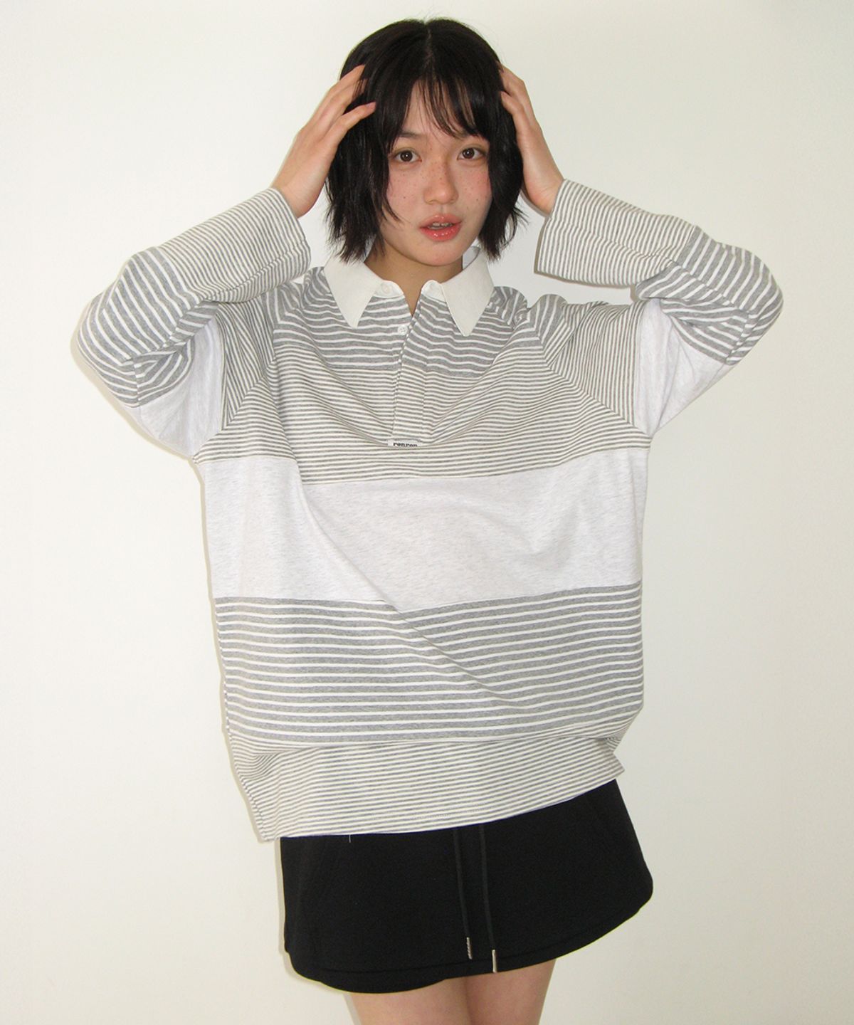 론론(RONRON) FRONT POCKET SKIRT PANTS BLACK