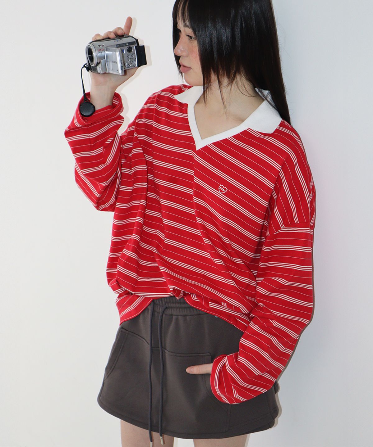 론론(RONRON) FRONT POCKET SKIRT PANTS CHARCOAL