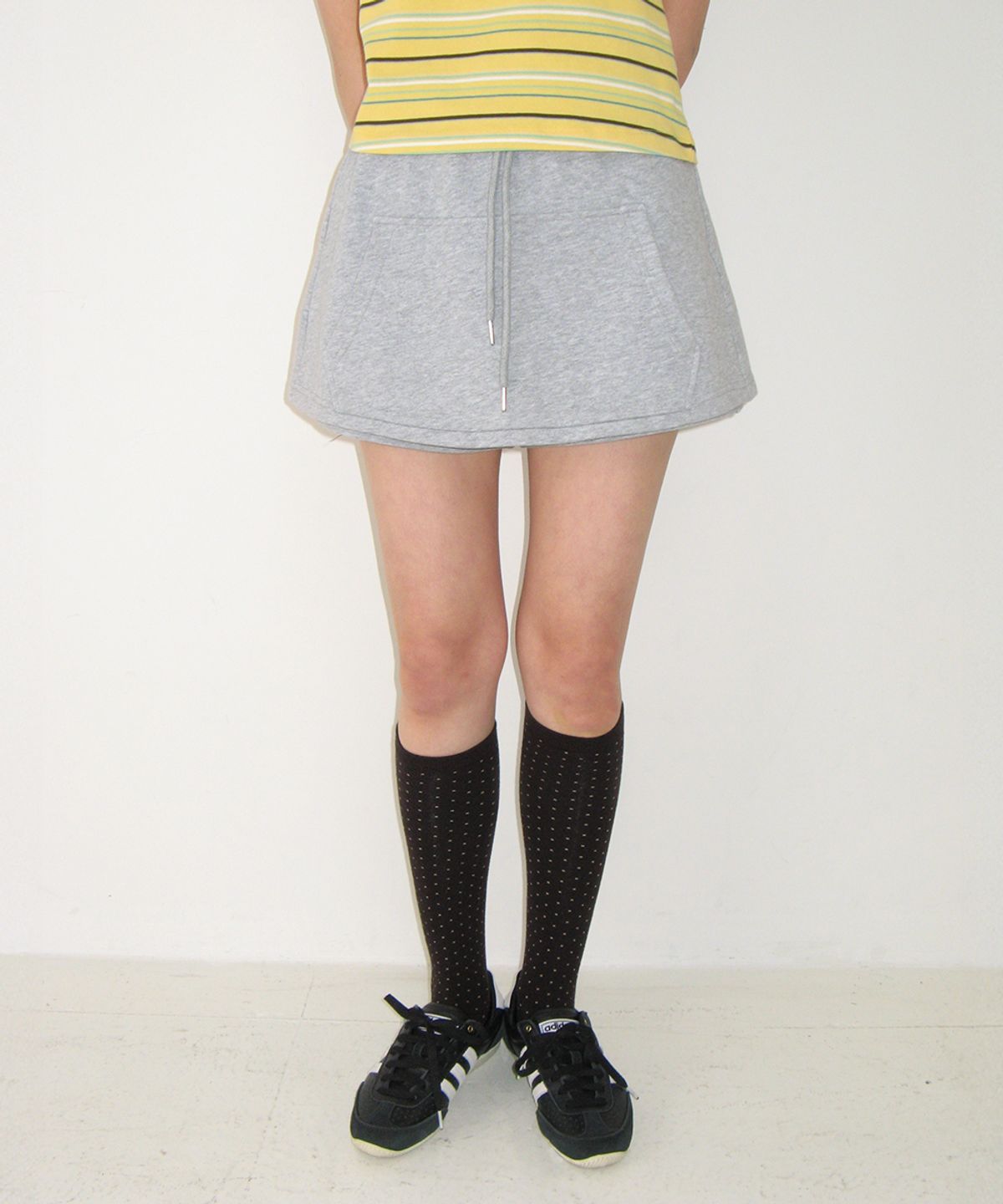 론론(RONRON) FRONT POCKET SKIRT PANTS GREY