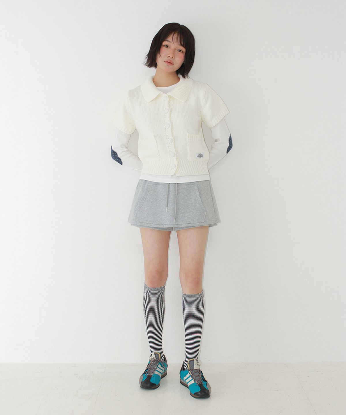 론론(RONRON) FRONT POCKET SKIRT PANTS GREY