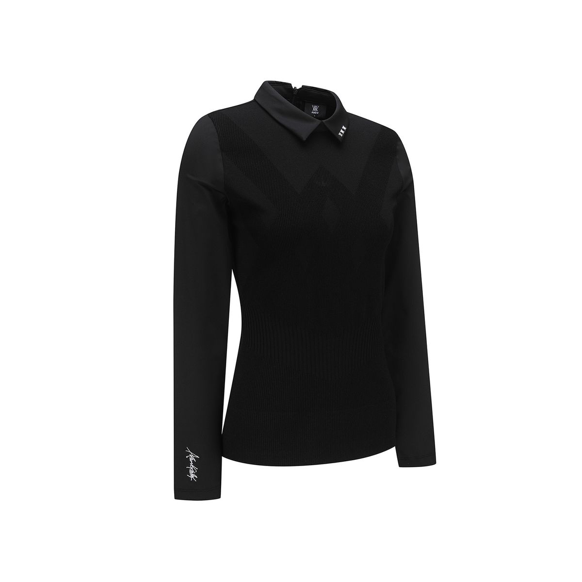 어뉴골프(ANEW GOLF) WOMEN HYBRID LONG T-SHIRT_BK
