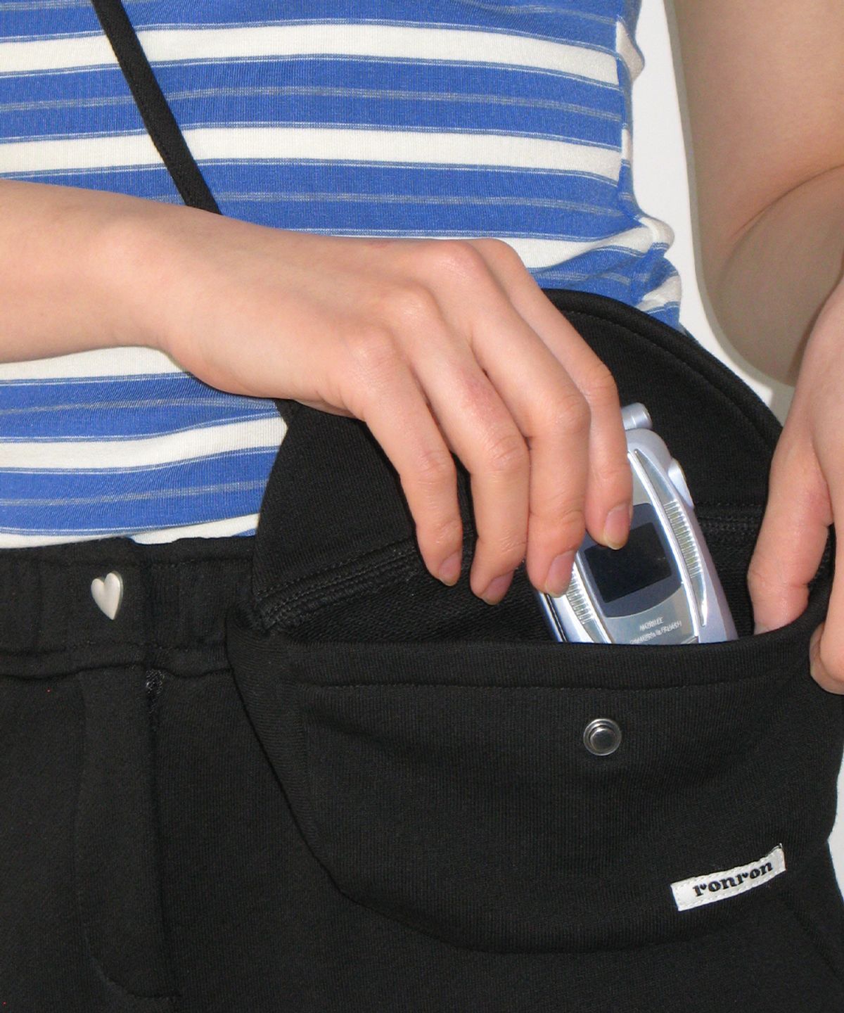 론론(RONRON) MINI POCKET BAG SET LONG SKIRT BLACK