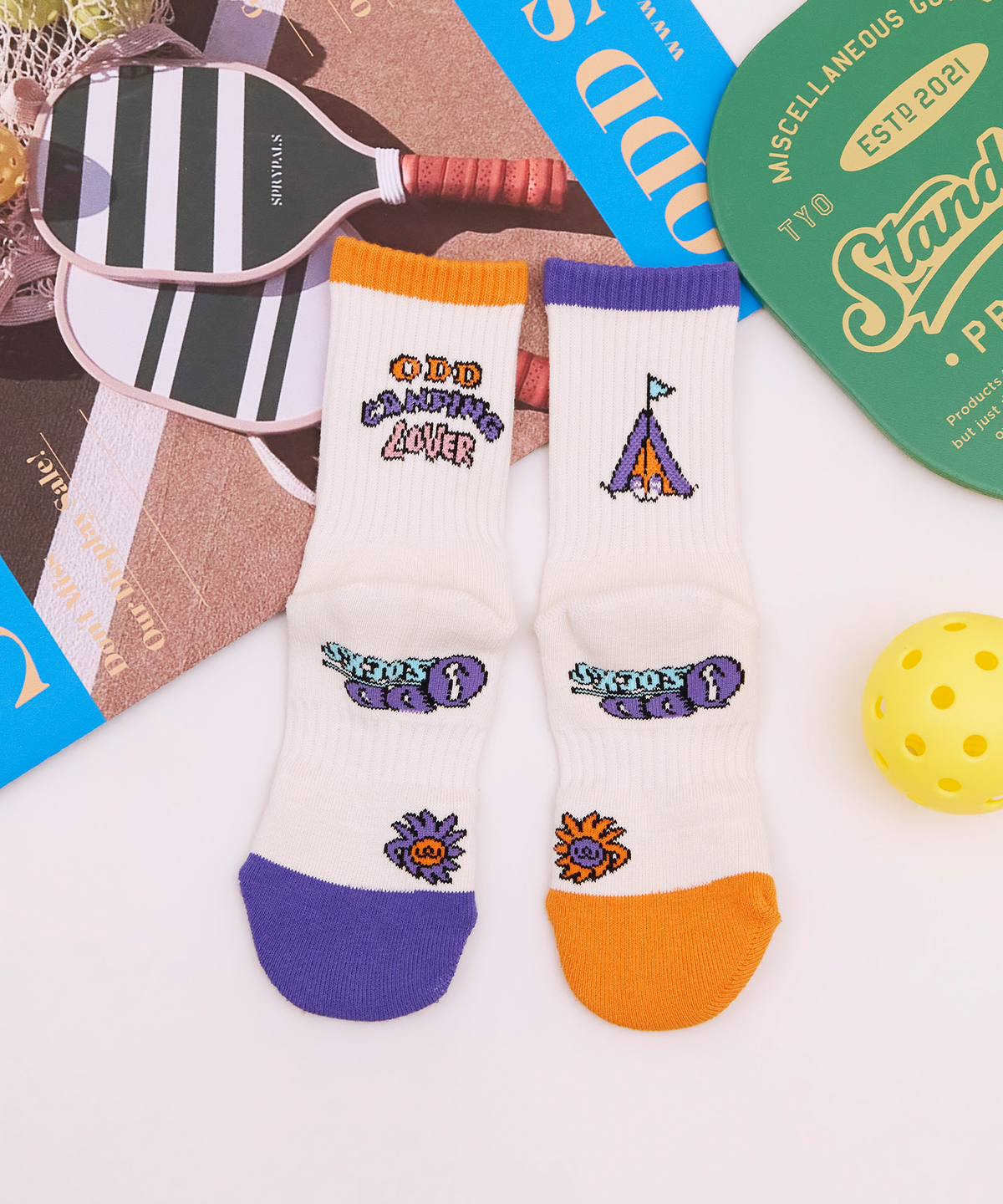 오드삭스 키즈(ODDSOCKS KIDS) 쿠셔닝 키즈 크루 삭스 -캠핑 러버