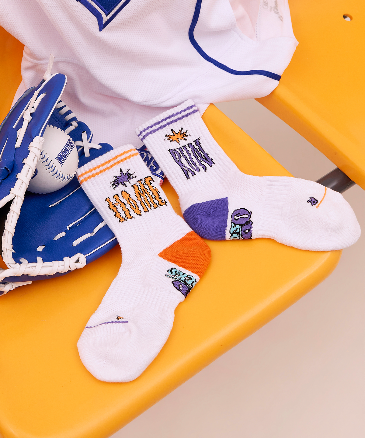 오드삭스 키즈(ODDSOCKS KIDS) 쿠셔닝 키즈 크루 삭스 -홈 런