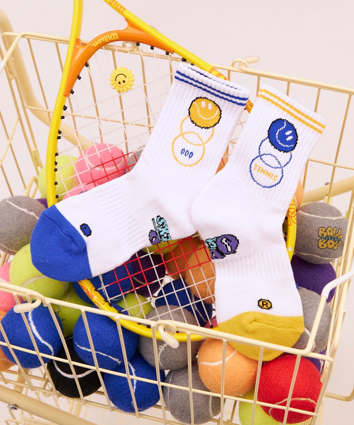 오드삭스 키즈(ODDSOCKS KIDS) 쿠셔닝 키즈 크루 삭스 -스마일 볼