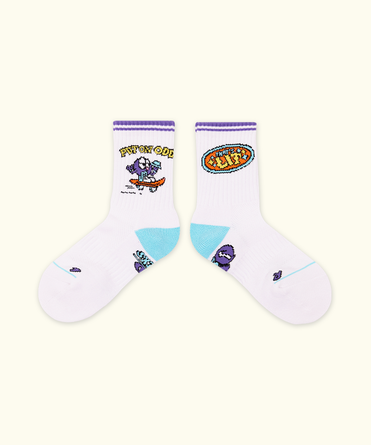 오드삭스 키즈(ODDSOCKS KIDS) 쿠셔닝 키즈 크루 삭스 -풋 온 오드